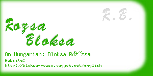 rozsa bloksa business card